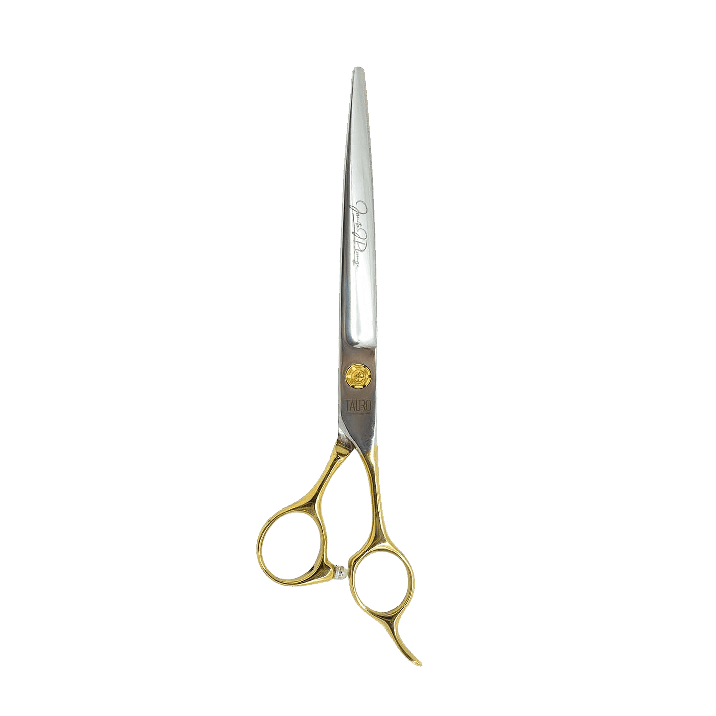 TPL cutting scissors, Janita Plunge line, 18 cm (7''), straight, 440c stainless steel, golden handles