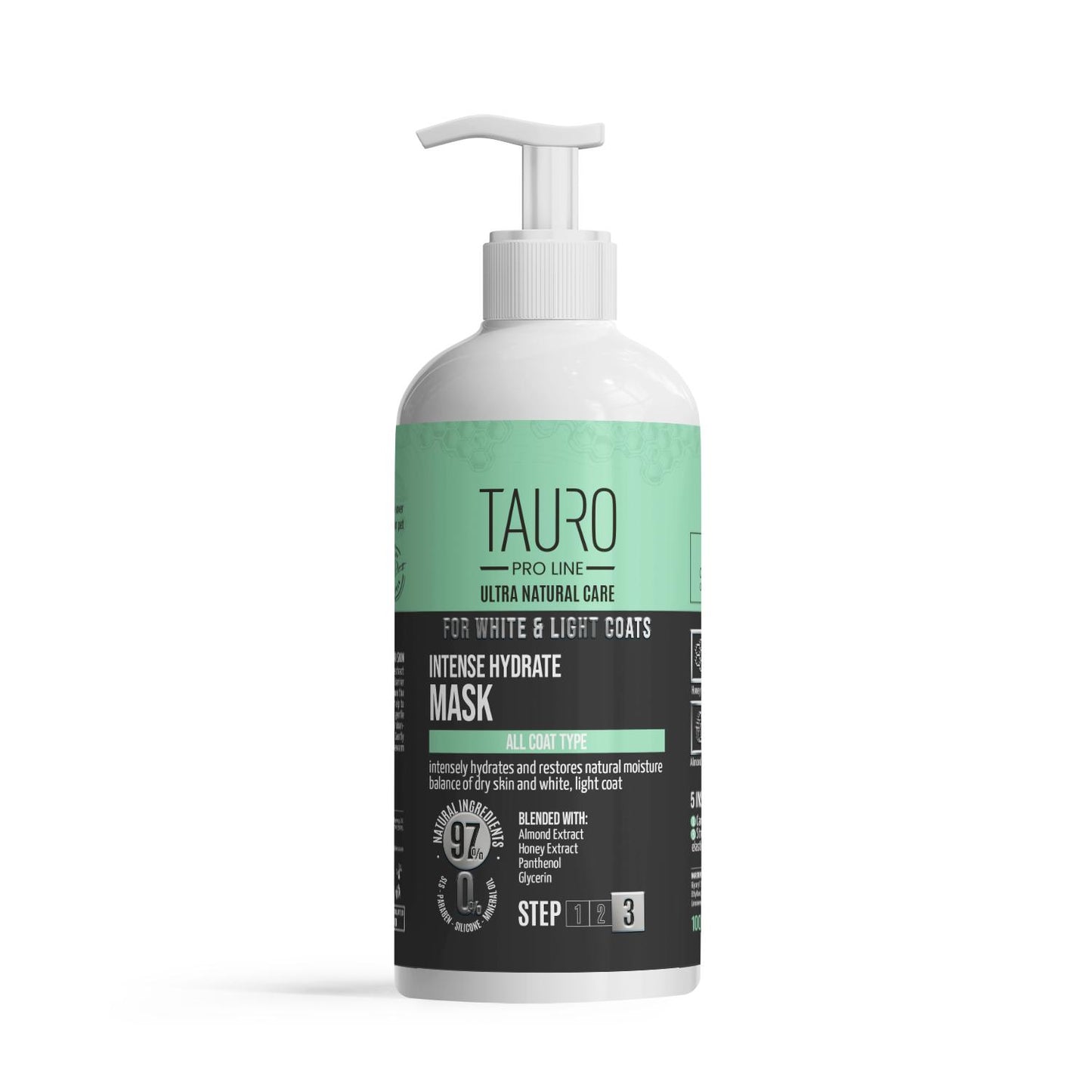 TPL Ultra Natural Care for White and Light Coats, Intense Hydrate Mask, intense hydrate mask for dogs and cats with white, light coat and skin, 33.8 fl oz