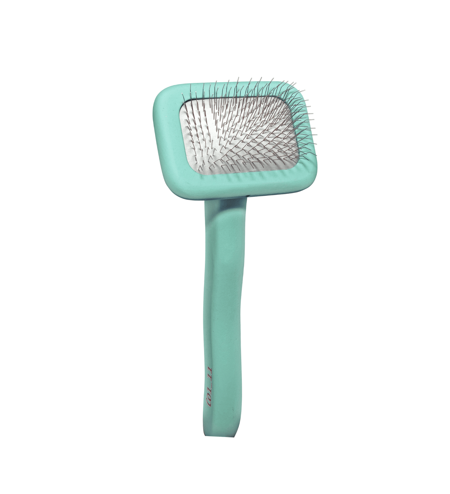 TPL Slicker Brush TPL, wooden, rectangular shape, teeth 11 mm, mint, S, 2.7" x 5.8"