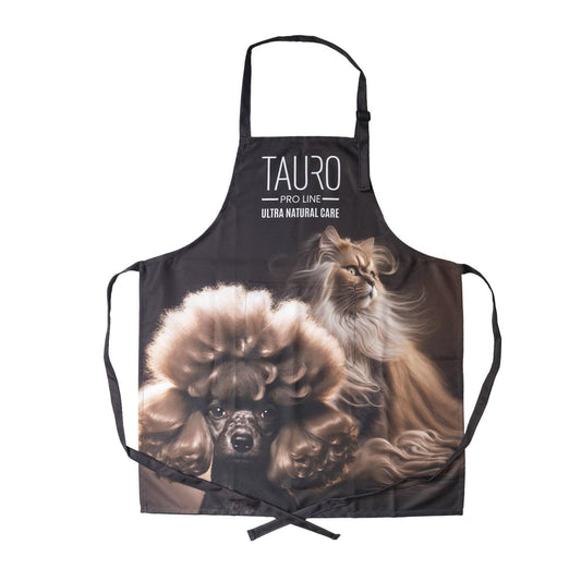 TPL Grooming apron TPL Ultra natural care, 23.6" x 27.6", black with dog & cat