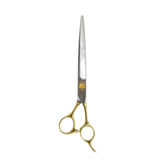 TPL cutting scissors, Janita Plunge line, 18 cm (7''), straight, 440c stainless steel, golden handles