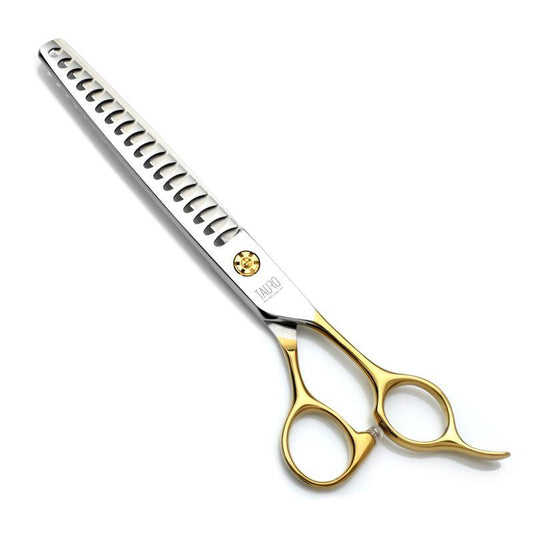 TPL chunker scissors, Janita Plunge line, 18 cm (7"), 18 teeth, 440c stainless steel, golden handles