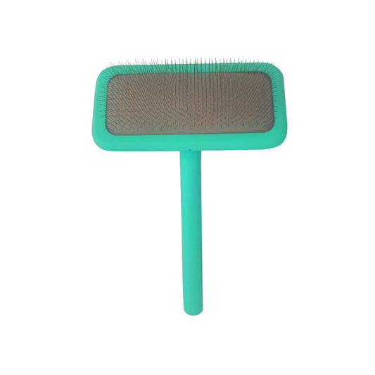TPL Slicker Brush TPL, wooden, rectangular shape, teeth 11 mm, mint, L, 4.7" x 7"
