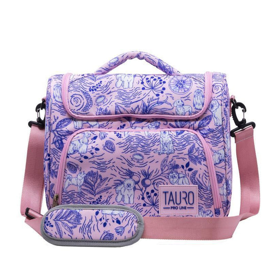 TPL grooming bag, universal, with adjustable handle, customized design, pink, 9.8" x 12" x 7.3"