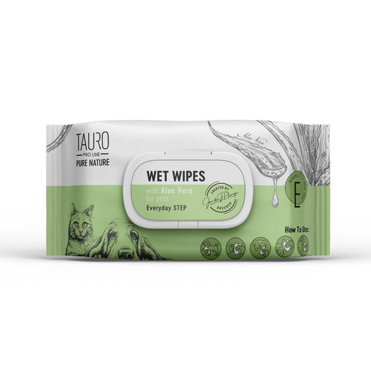 TPL Pure Nature Aloe Vera Wet Wipes for Every day Dogs & Cat coat care, 40pcs